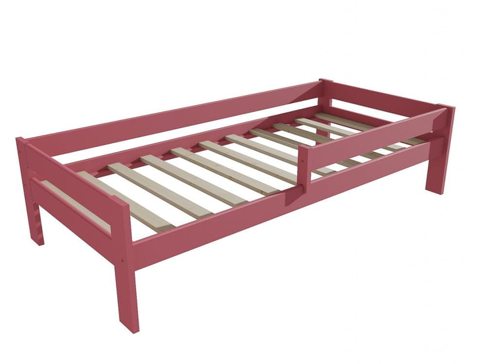 eoshop Detská posteľ so zábranou VMK006C KIDS (Rozmer: 80 x 160 cm, Farba dreva: farba ružová)